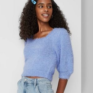 Fluffy Square Neck Sweater